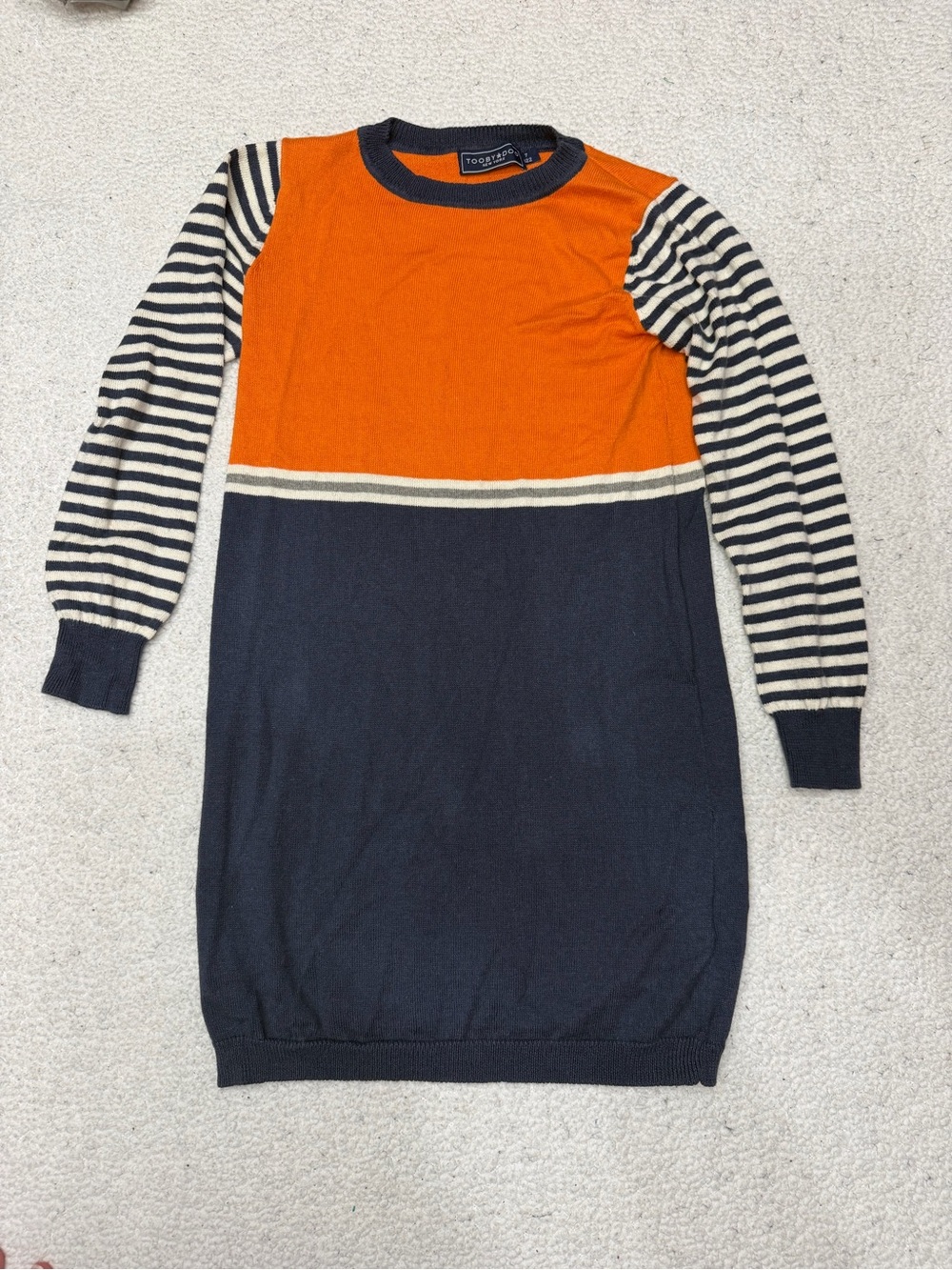 Navy and orange dress